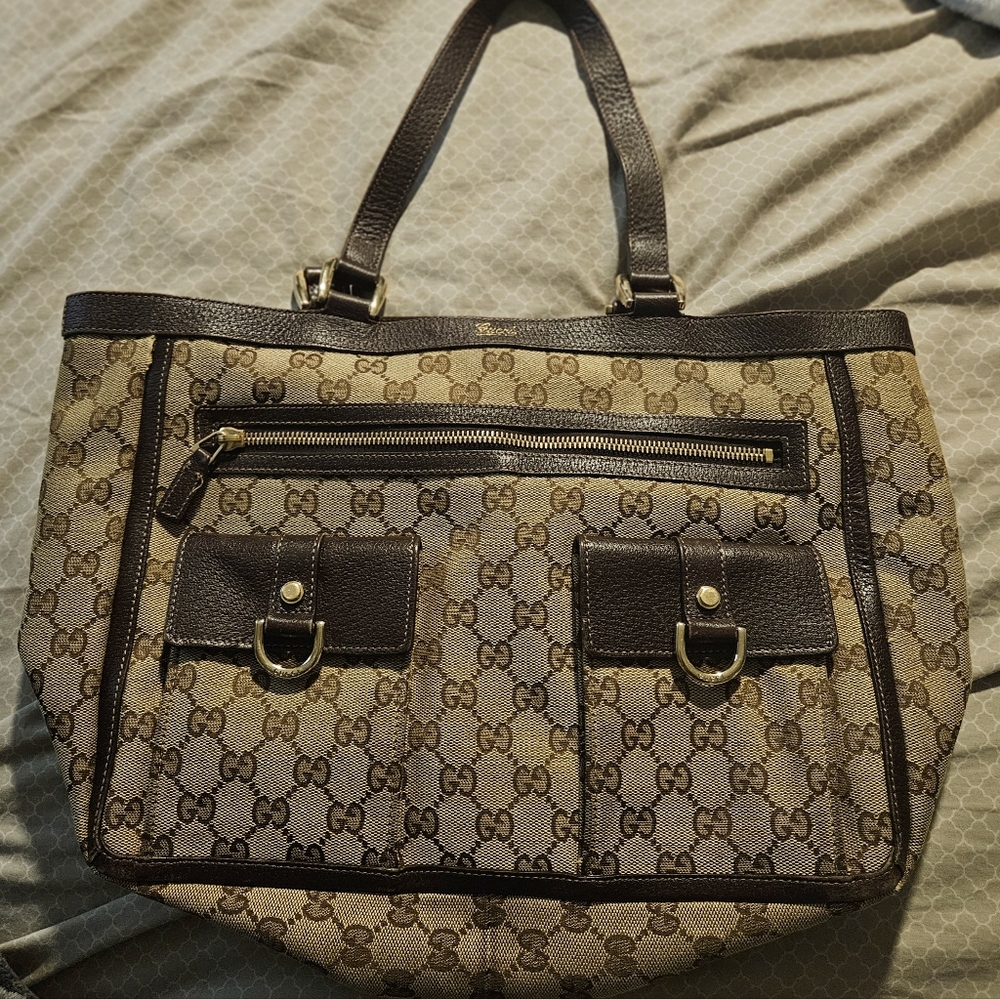 Gucci Brown Shoulder Bag with Classic GG Monogram